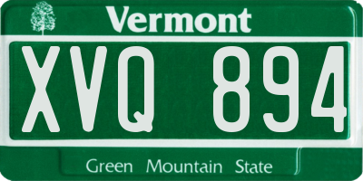 VT license plate XVQ894