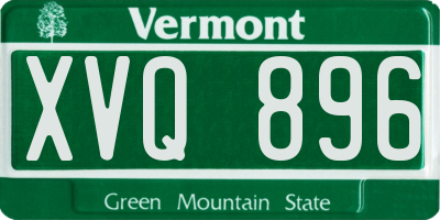 VT license plate XVQ896