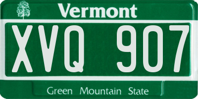 VT license plate XVQ907