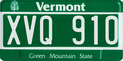 VT license plate XVQ910