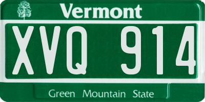 VT license plate XVQ914