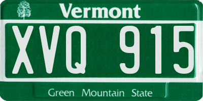 VT license plate XVQ915