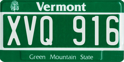 VT license plate XVQ916