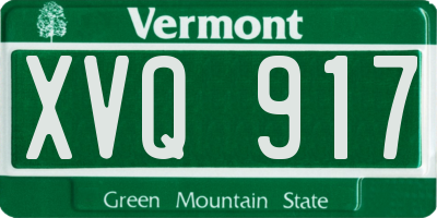 VT license plate XVQ917