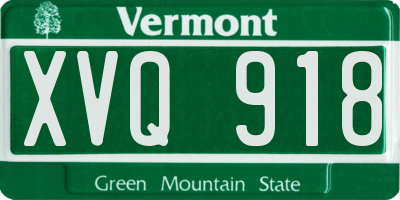 VT license plate XVQ918