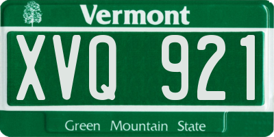 VT license plate XVQ921