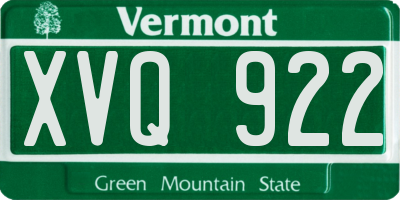 VT license plate XVQ922