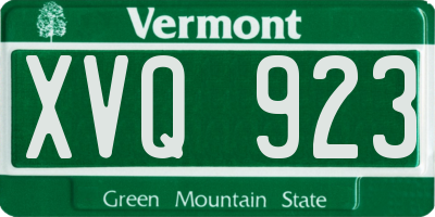 VT license plate XVQ923