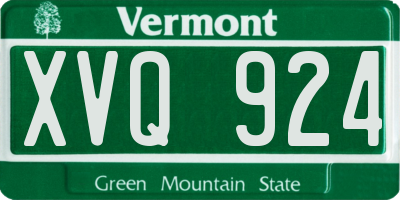 VT license plate XVQ924