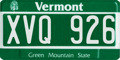 VT license plate XVQ926