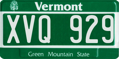 VT license plate XVQ929