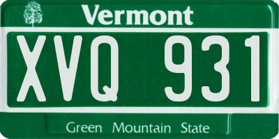 VT license plate XVQ931