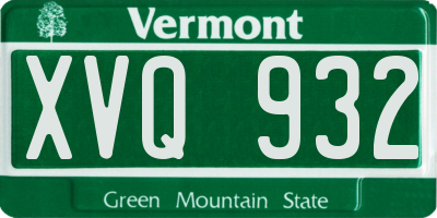 VT license plate XVQ932
