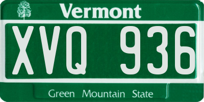 VT license plate XVQ936