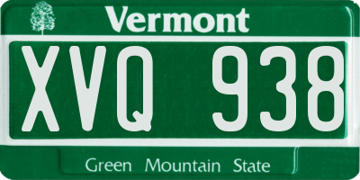 VT license plate XVQ938