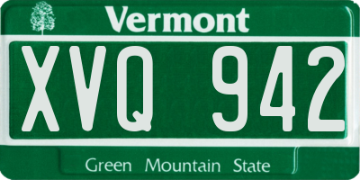 VT license plate XVQ942