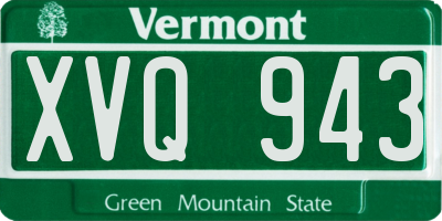 VT license plate XVQ943