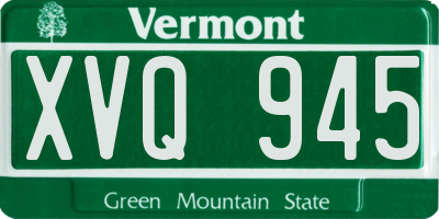 VT license plate XVQ945