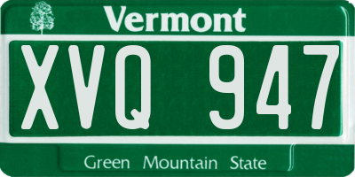 VT license plate XVQ947