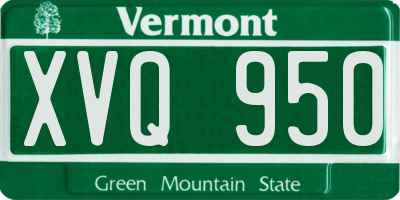 VT license plate XVQ950