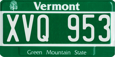 VT license plate XVQ953