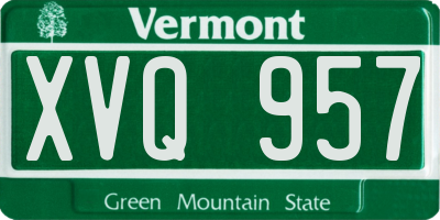 VT license plate XVQ957