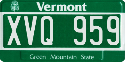 VT license plate XVQ959