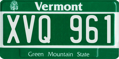 VT license plate XVQ961