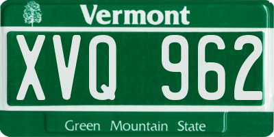 VT license plate XVQ962