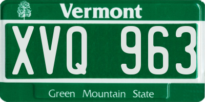 VT license plate XVQ963