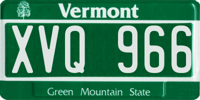 VT license plate XVQ966