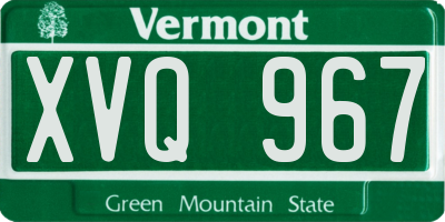 VT license plate XVQ967