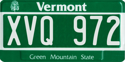 VT license plate XVQ972