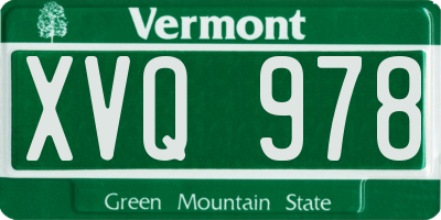 VT license plate XVQ978