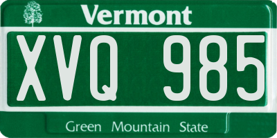 VT license plate XVQ985