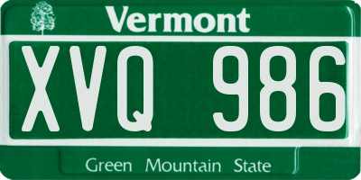 VT license plate XVQ986