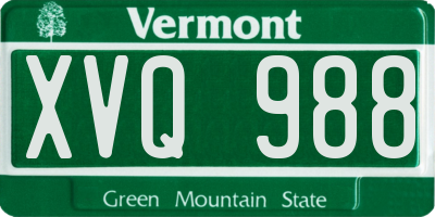 VT license plate XVQ988