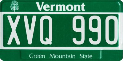 VT license plate XVQ990