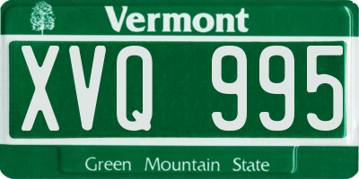 VT license plate XVQ995
