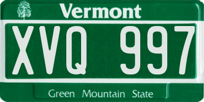 VT license plate XVQ997