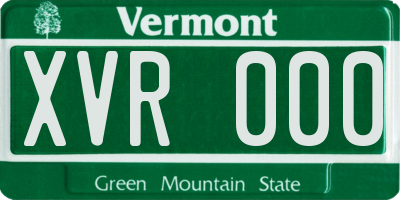 VT license plate XVR000