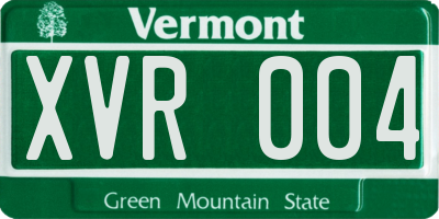 VT license plate XVR004