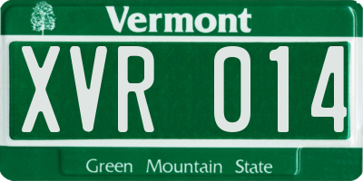 VT license plate XVR014