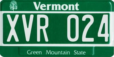 VT license plate XVR024
