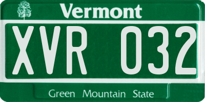 VT license plate XVR032