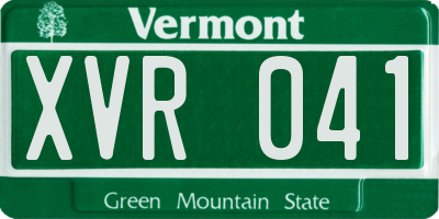VT license plate XVR041