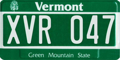 VT license plate XVR047