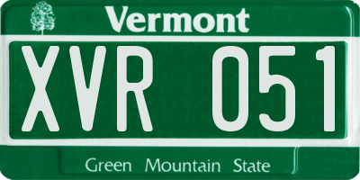 VT license plate XVR051