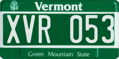 VT license plate XVR053