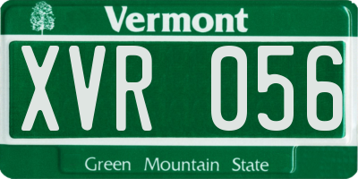 VT license plate XVR056
